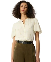 Whistles Women's Floral Button Front Shirt