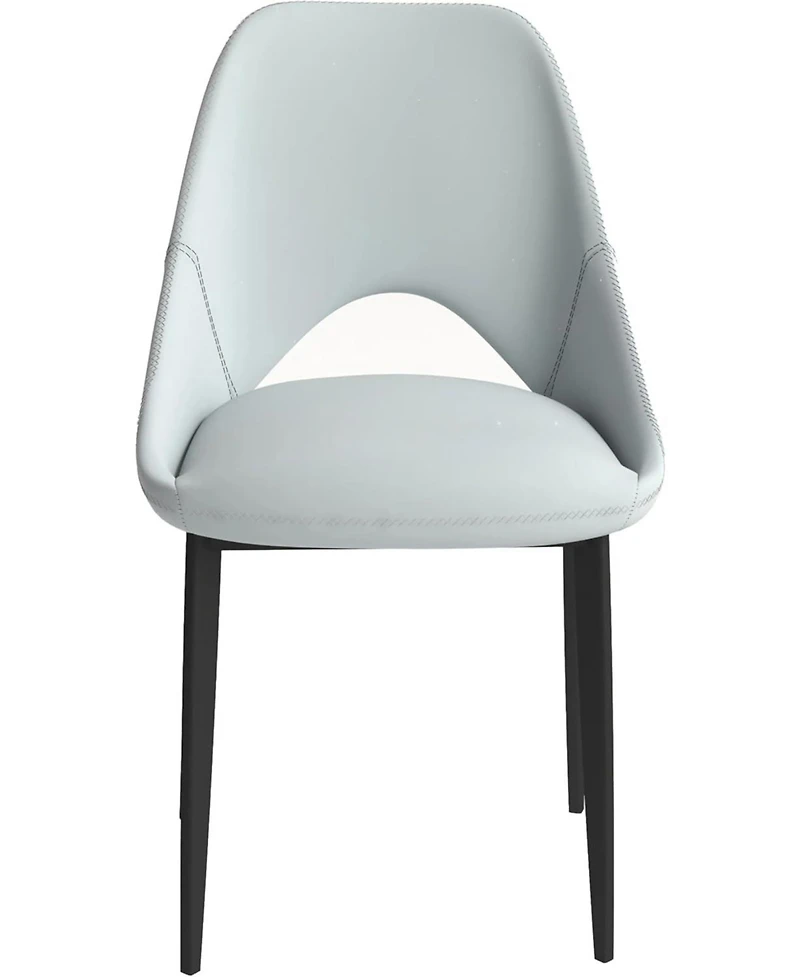 LeisureMod Amalfi Upholstered Fabric Dining Chair Modern Side with Iron Legs, Mid-Century Accent for Room or Kitchen