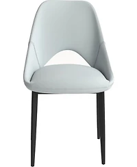 LeisureMod Amalfi Upholstered Fabric Dining Chair Modern Side with Iron Legs, Mid-Century Accent for Room or Kitchen