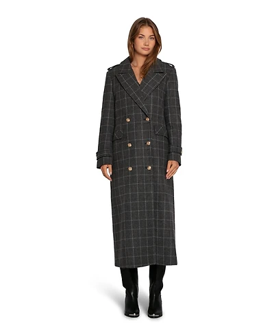Belle & Bloom Women's Command Wool Blend Double Breast Maxi Coat