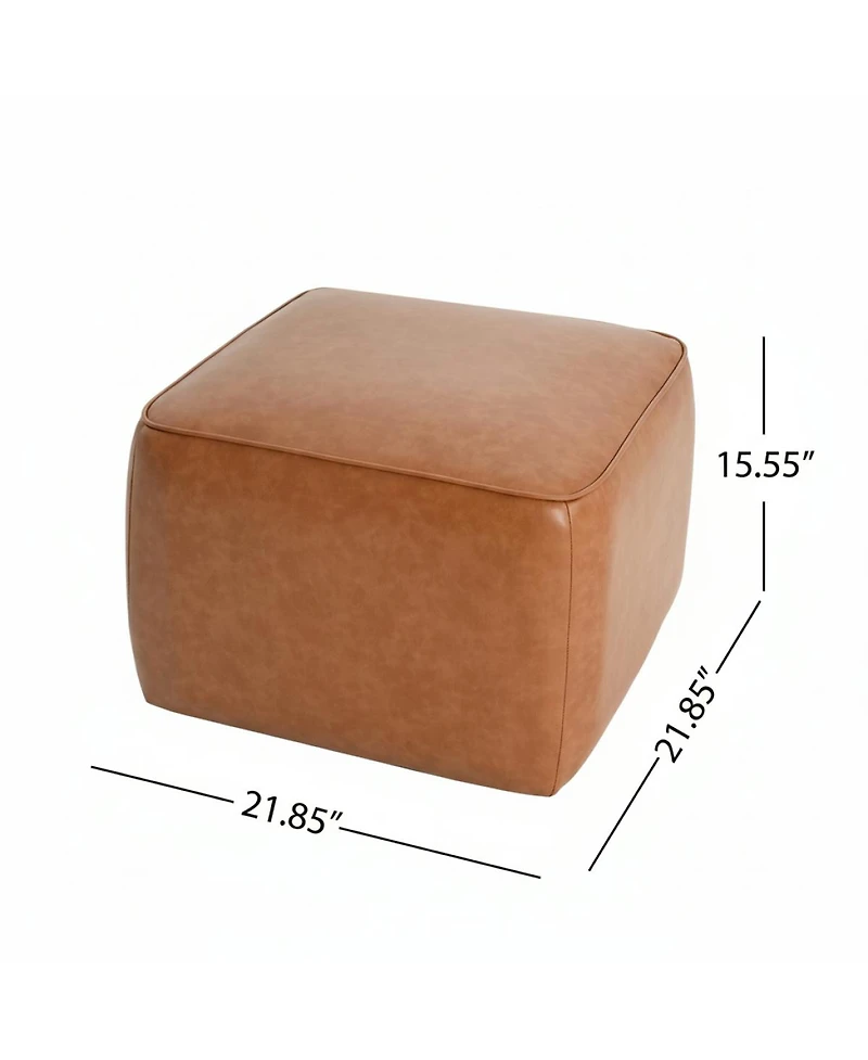 Streamdale Furniture Upholstered Square Pu Leather Ottoman