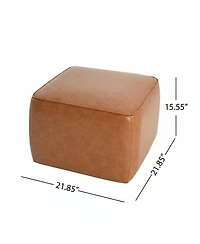 Streamdale Furniture Upholstered Square Pu Leather Ottoman