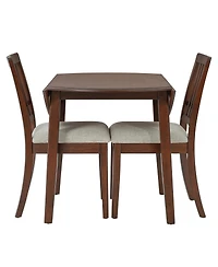 Streamdale Furniture 2-Person Folding Wood Dining Set with 2 Chairs