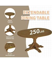 Streamdale Furniture Farmhouse 6piece Extendable Dining Set with Bench and 4 Chairs