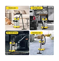 Topteng 3200W Wet Dry Vacuum with Blower - 9.2 Gal Stainless Steel Tank and 23KPA Suction for Garage and Home