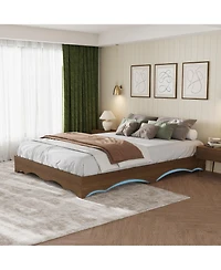 homfan Minimalist Wave Edge Wood Platform Bed Frame – Sturdy and Noise-Free, Easy Assembly, No Box Spring