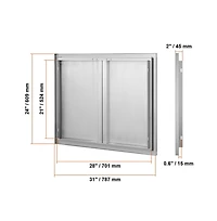 Sugift Bbq Access Door in Double Outdoor Kitchen Stainless Steel