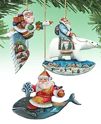 Designocracy Travel Ride Holiday Ornaments, Set of 3