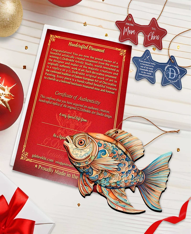 Designocracy Colorful Fish Holiday Ornaments, Set of 3
