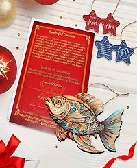 Designocracy Colorful Fish Holiday Ornaments, Set of 3