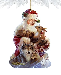 Designocracy Santa Little Friends Wooden Ornament