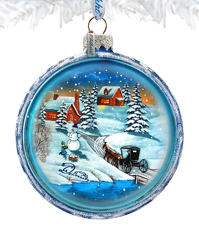 G.DeBrekht Vintage-Like Winter Village Holiday Ornament