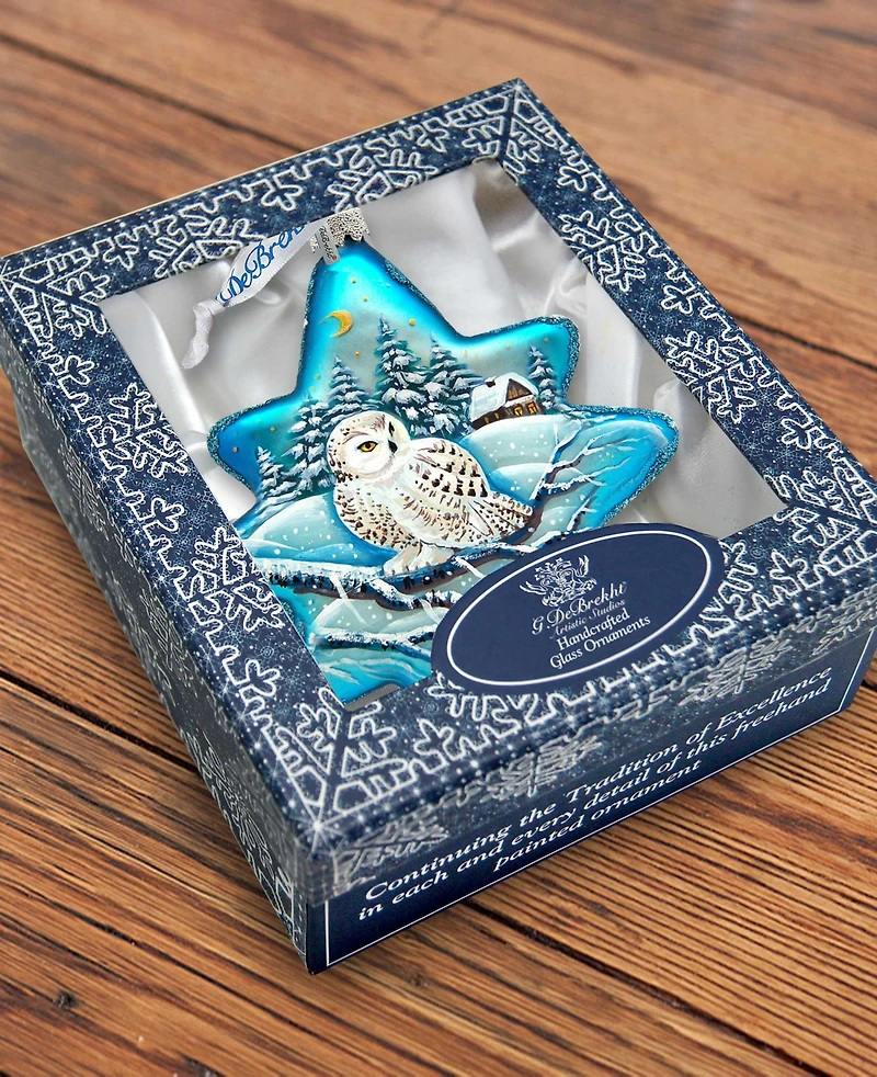 G.DeBrekht White Owl North Star Holiday Ornament