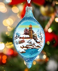 G.DeBrekht Lighthouse Glass Ornament Holiday Splendor