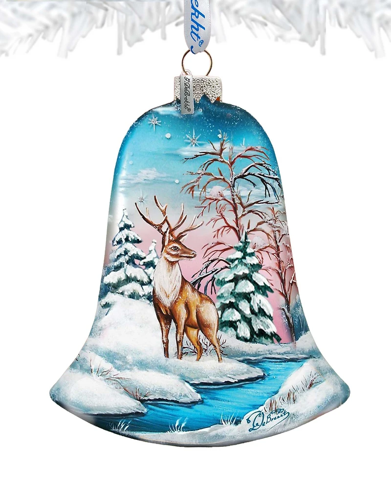 G.DeBrekht Winter Deer Bell Holiday Ornament