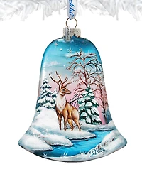 G.DeBrekht Winter Deer Bell Holiday Ornament