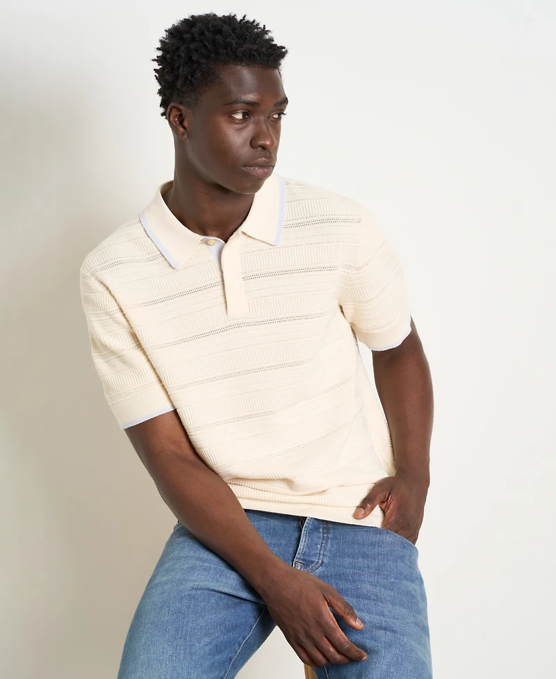 Scotch & Soda Men's Structured Knit Regular-Fit Polo Shirt