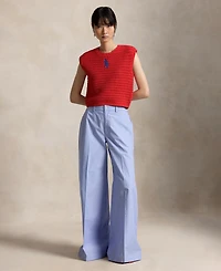 Polo Ralph Lauren Women's Big Pony Crocheted Cotton Sweater