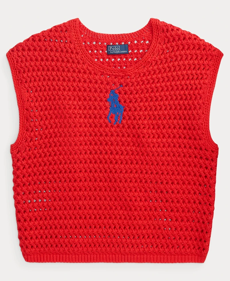 Polo Ralph Lauren Women's Big Pony Crocheted Cotton Sweater