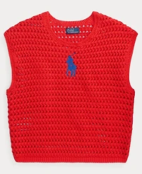 Polo Ralph Lauren Women's Big Pony Crocheted Cotton Sweater