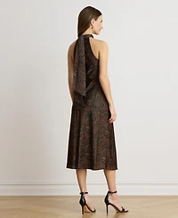Lauren Ralph Women's Paisley Tie-Neck Halter Cocktail Dress