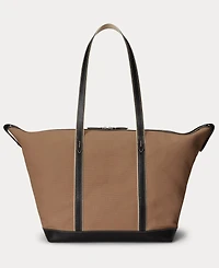 Polo Ralph Lauren Women's Leather-Trim Canvas Large Shopper Tote
