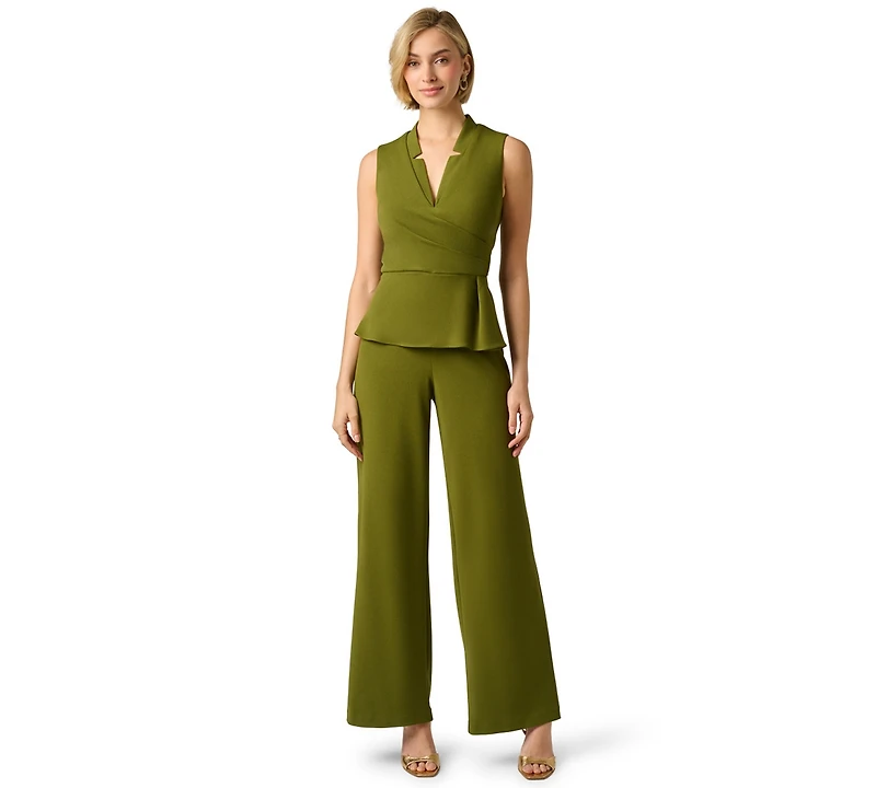 Adrianna Papell Women's Knit Crepe Peplum Jumpsuit