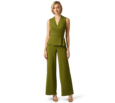 Adrianna Papell Women's Knit Crepe Peplum Jumpsuit
