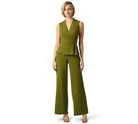 Adrianna Papell Women's Knit Crepe Peplum Jumpsuit