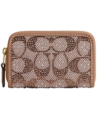 Coach Essential Crystal Signature Jacquard Card Case Wallet