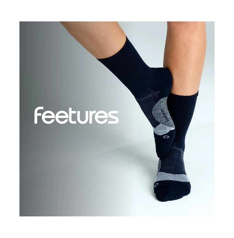 Feetures Men's Elite Light Cushion Mini Crew Sock - Sport with Targeted Compression