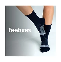 Feetures Men's Elite Light Cushion Mini Crew Sock - Sport with Targeted Compression