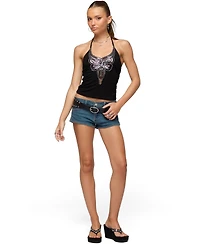 Edikted Women's Butterfly Bead and Sequin Halter Top