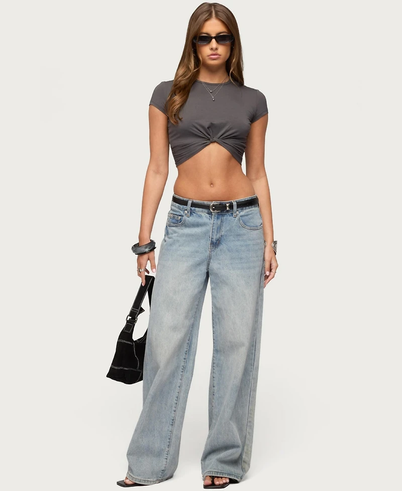 Edikted Women's Sephey Twisted Cropped T Shirt