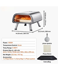 Cozito Countertop Electric Pizza Oven, 12 in Stainless Steel Pizza Maker with Stone and Spatula