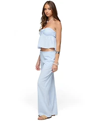 Edikted Women's Cersei Striped Tie Front Strapless Top