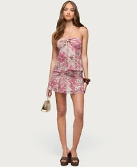 Edikted Women's Tessa Floral Ruffle Mini Skirt