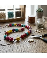 Sevorley 40Piece Set Stone Skull-Shaped Loose Beads for Diy Jewelry