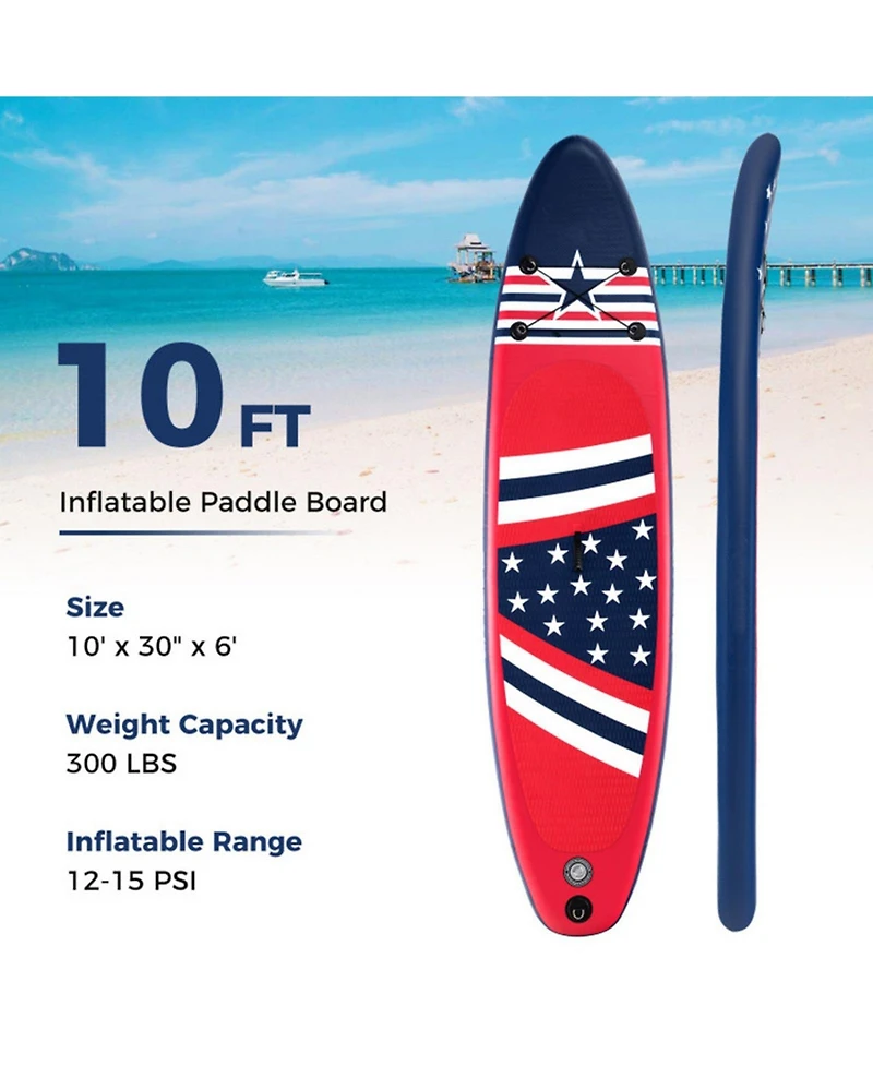 Sevorley 10 ft Inflatable Stand Up Paddle Board with Removable Fin and Backpack
