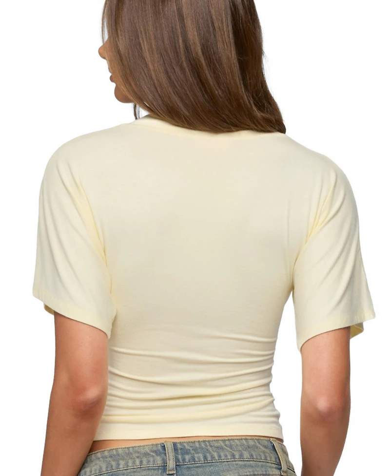Edikted Women's Sully Iridescent Button Wrapped Top
