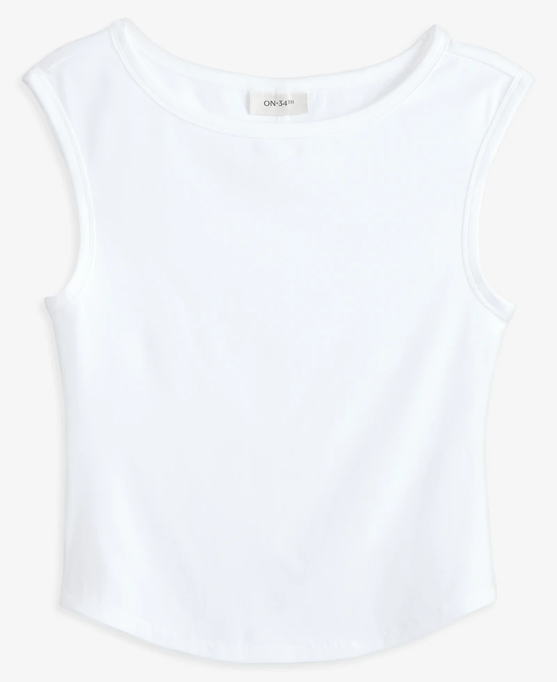 On 34th Women's Ribbed Boat-Neck Tank, Macy's Exclusive