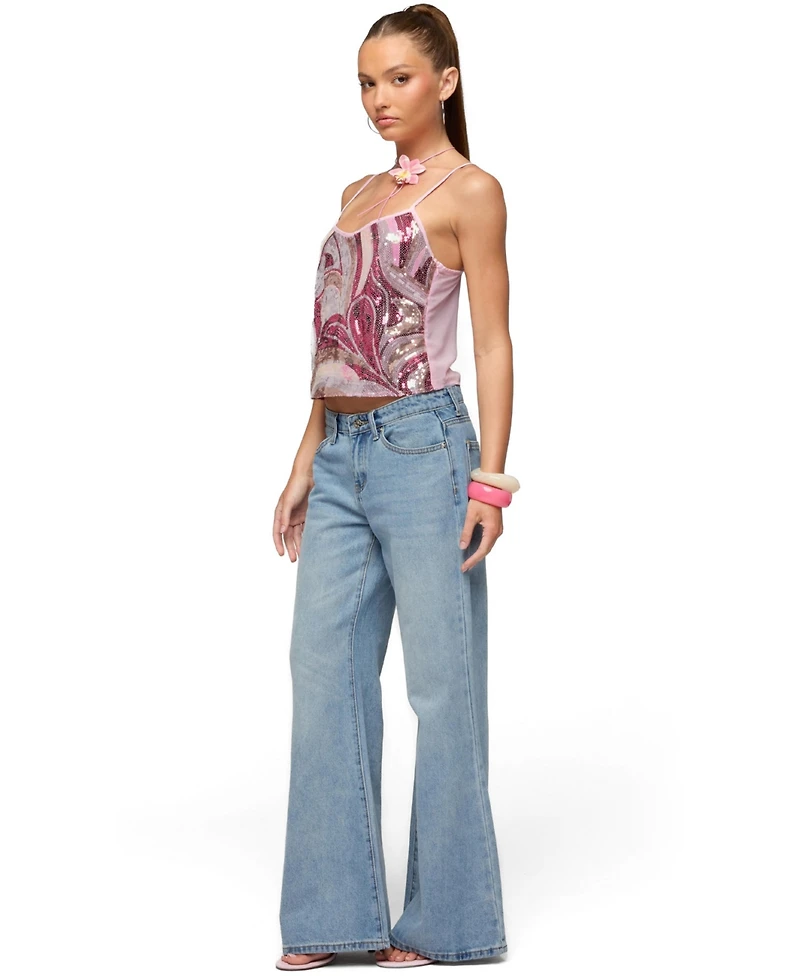 Edikted Women's Ceren Abstract Sequin Tank Top