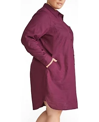 Universal Standard Plus Linen Rubicon Shirtdress