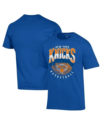 Champion Men's Royal New York Knicks Fade Jersey T-Shirt