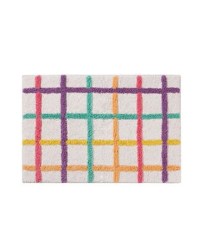 Hallmark Chromatic Grid Cotton Rich Bath Rug, 20" x 30"
