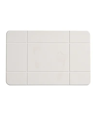 Vcny Home Carved Grid Diatomite Stone Bath Mat, 16" x 24"