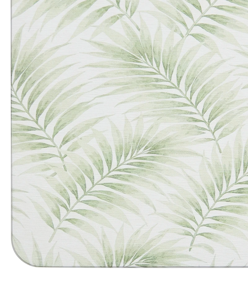 Vcny Home Carved Palms Diatomite Stone Bath Mat, 16" x 24"