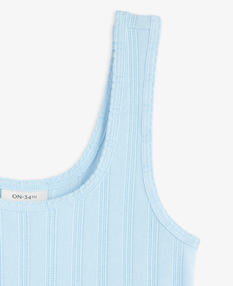 On 34th Women's Pointelle Rib Scoop-Neck Layering Tank, Macy's Exclusive