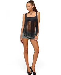 Edikted Women's Eranthe Fringed Crop Top