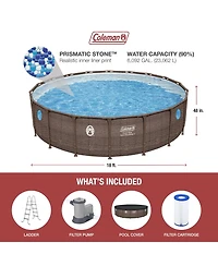 Coleman Power Steel Swim Vista Above Ground Swimming Pool Set